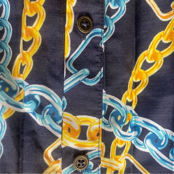 Maeve Anthropologie Chain Print Halter Midi Dress XS Keyhole Back Pleated - Picture 8 of 10